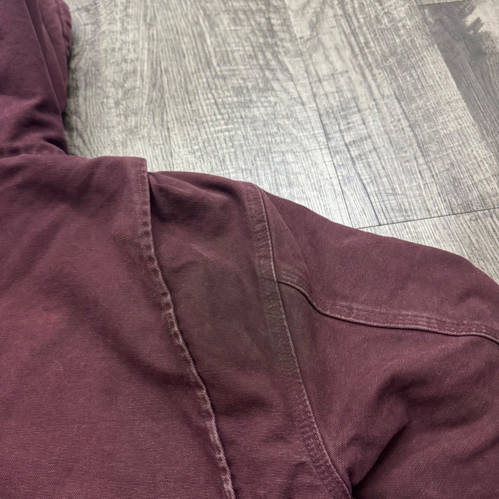 Carhartt Sherpa Lined Hooded Jacket J141 PRT Distressed Faded Grunge Large - Picture 13 of 15